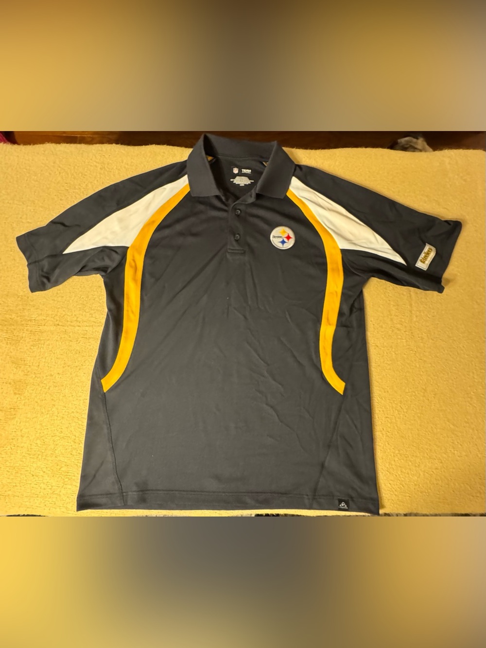 Pittsburgh Steelers Men's Black & Gold Athletic Polo